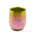 Rainbow color ice pattern titanium mug